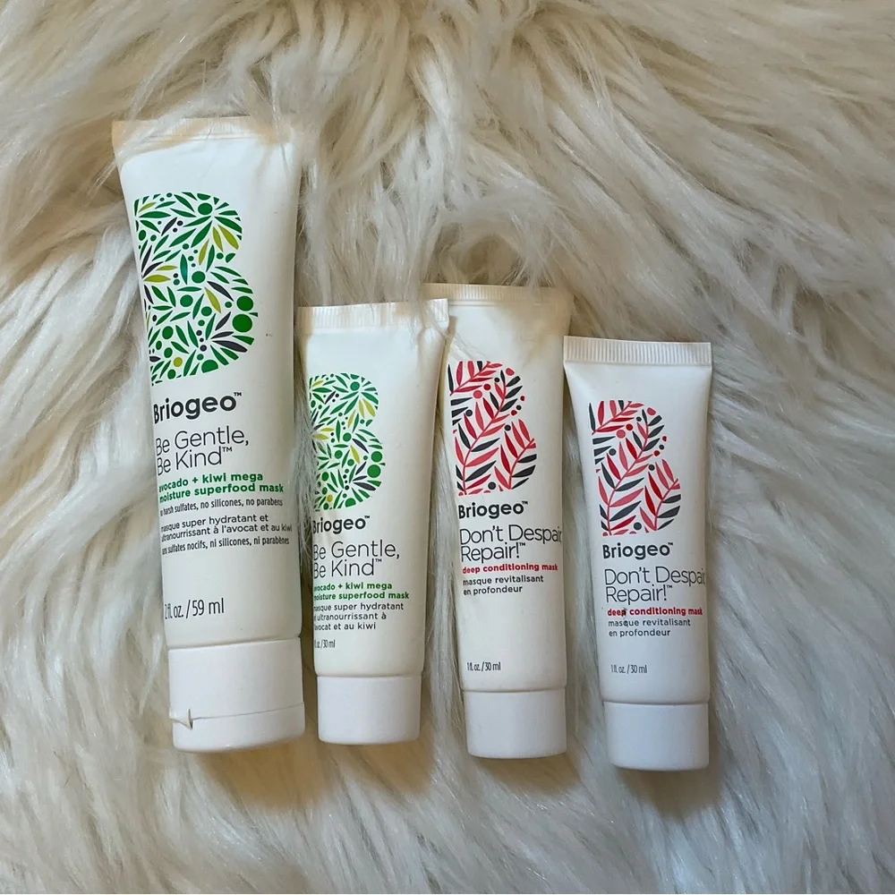 Briogeo Hair Mask Set - New x4 Travel - Be Gentle Be Kind Don’t Despair Repair